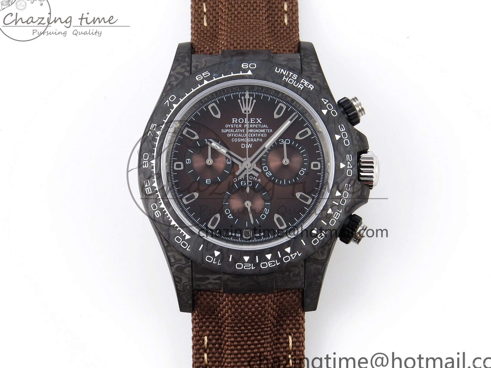 0122 Daytona DIW Carbon SS Case and Bezel DIWF Edition Brown Dial on Brown Nylon Strap A Comfortable 1888